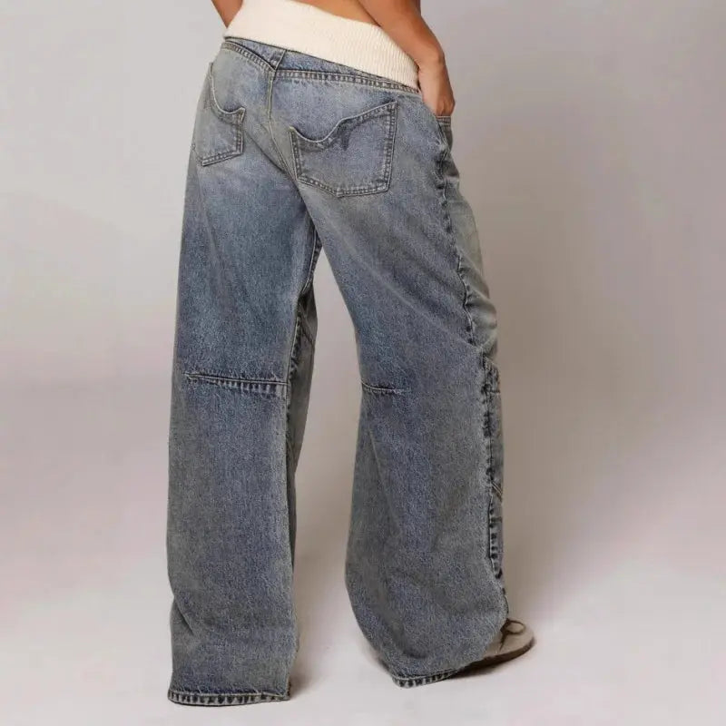 Wide Leg Denim Jeans 