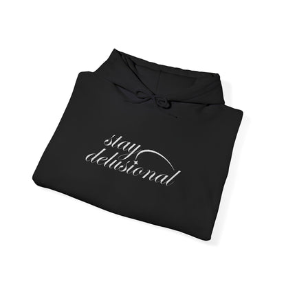 ‘Stay Delusional’ Embroidered Hoodie