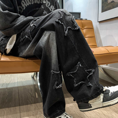 Flared Loose Straight-Leg Pants
