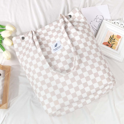 Pastel Pink Corduroy Tote Bag
