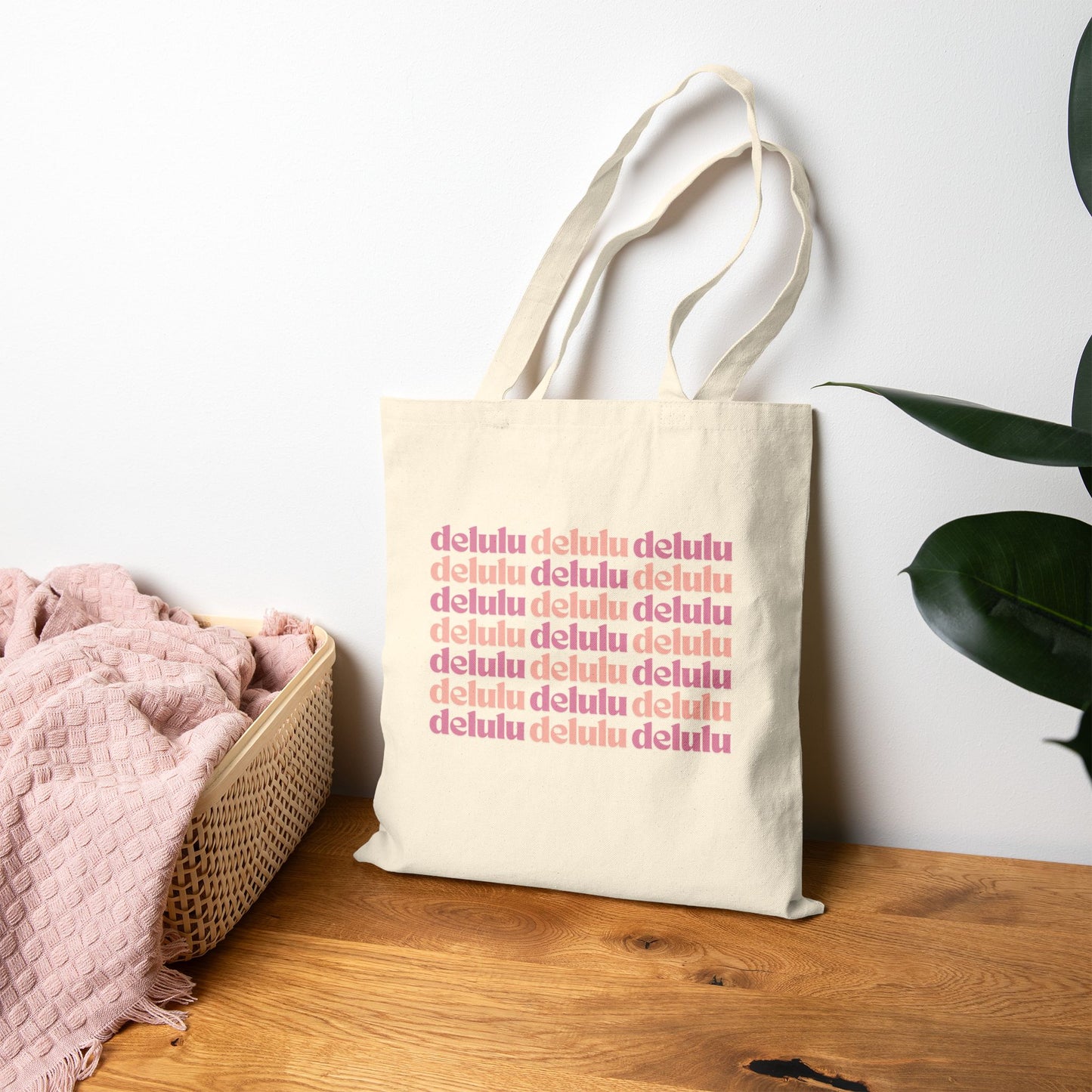 'delulu' Cute Pink Tote Bag
