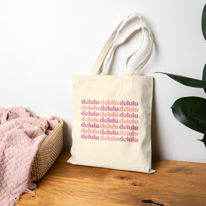 'delulu' Cute Pink Tote Bag