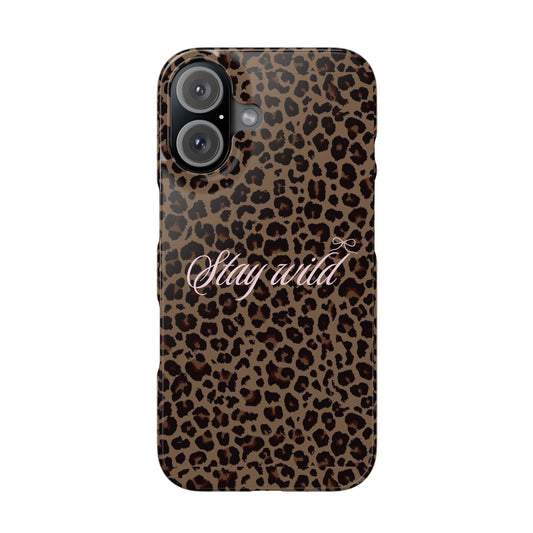 "Stay Wild" Cute Leopard Phone Case