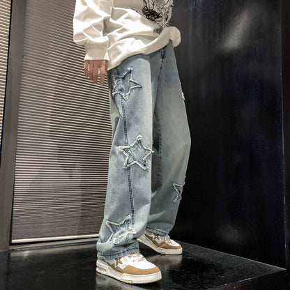 Flared Loose Straight-Leg Pants