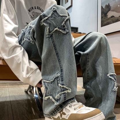Flared Loose Straight-Leg Pants
