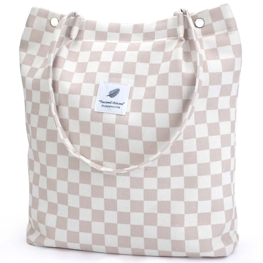 Pastel Pink Corduroy Tote Bag