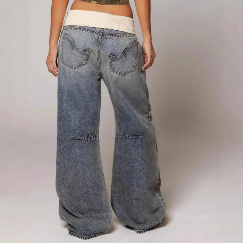 Wide Leg Denim Jeans 