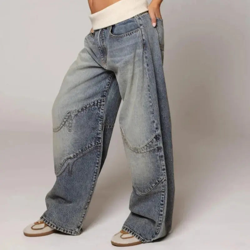 Wide Leg Denim Jeans 