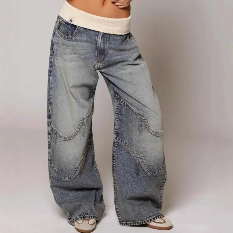Wide Leg Denim Jeans 
