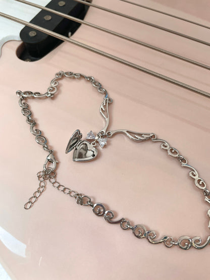 y2k & Coquette Heart Locket Necklace 